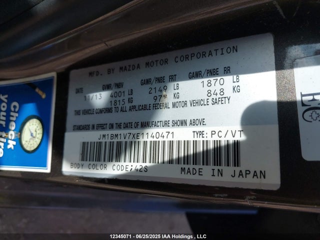 JM1BM1V7XE1140471 Mazda pe