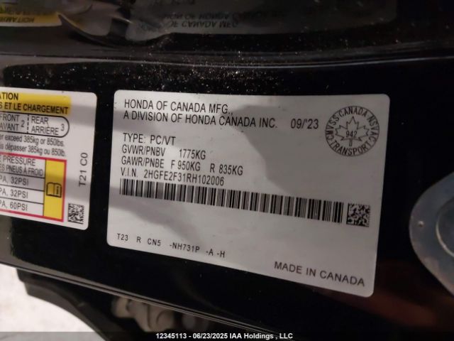 2HGFE2F31RH102006 Honda k20c2