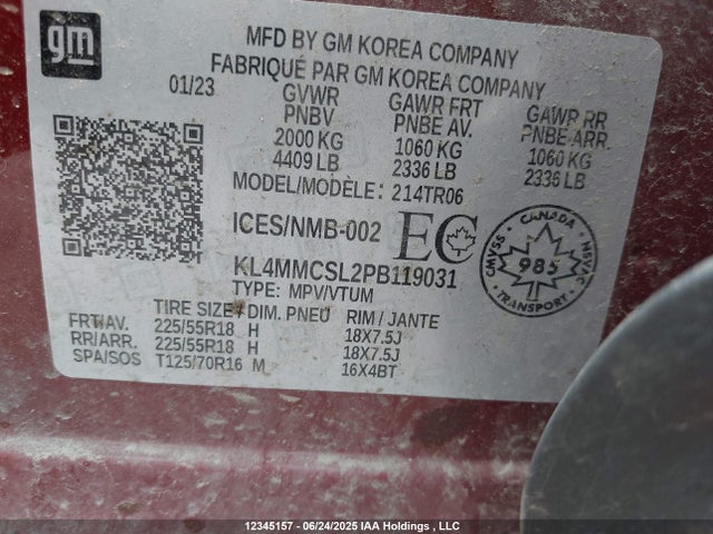 KL4MMCSL2PB119031 Buick l3t