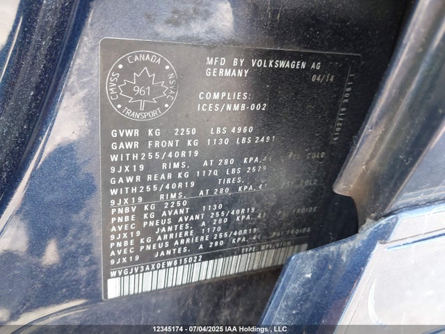WVGJV3AX0EW615022 Volkswagen Tiguan