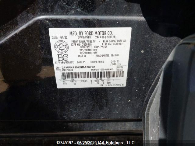 2FMPK4J9XNBA56722 Ford gtdi