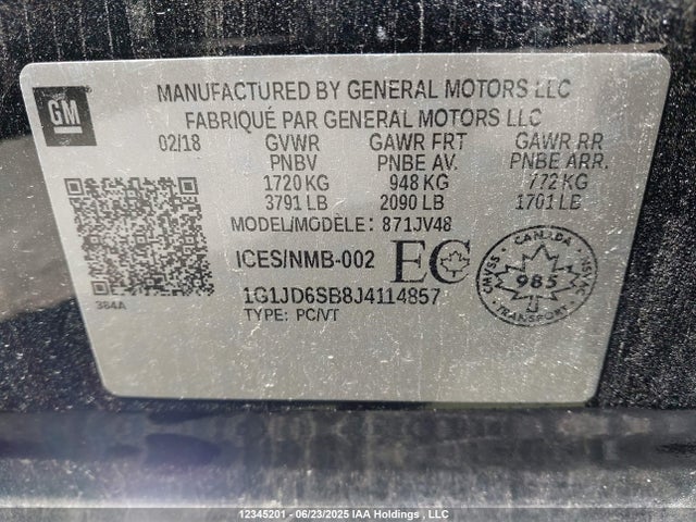 1G1JD6SB8J4114857 Chevrolet luv - mfi, variable valve timing, alum, e85 max