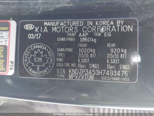 KNDJP3A53H7493476 KIA gdi