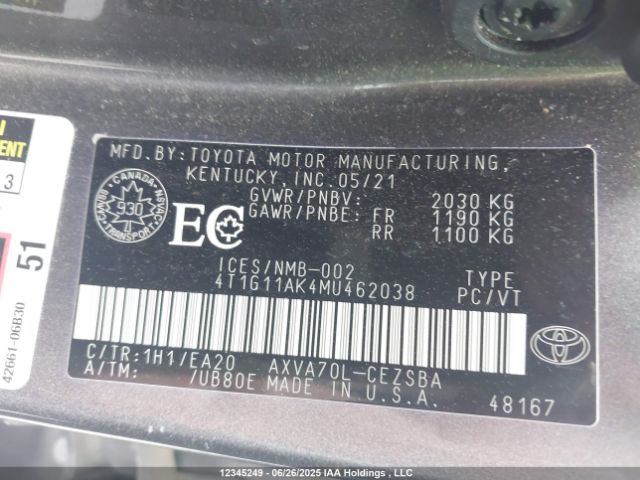 4T1G11AK4MU462038 Toyota a25a-fks