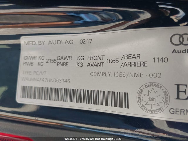 Audi A4 2017 WAUNNAF47HN063146 Image 65