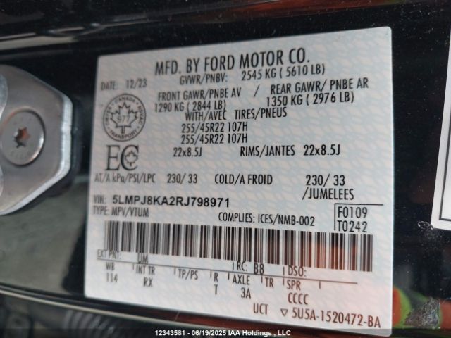5LMPJ8KA2RJ798971 Lincoln gtdi a