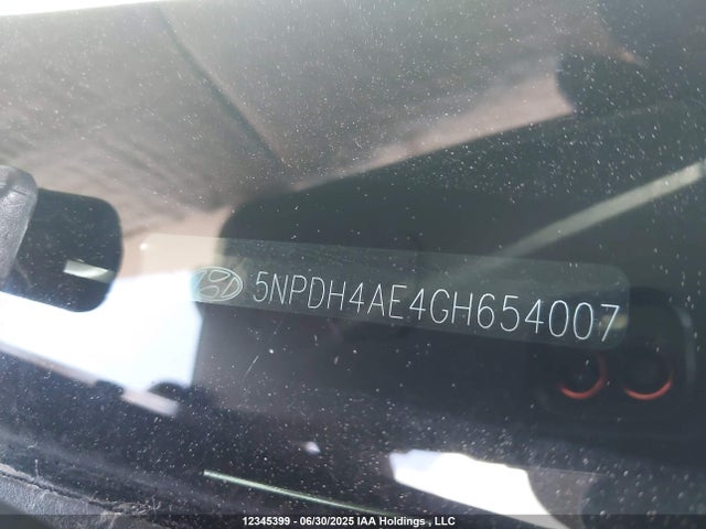 5NPDH4AE4GH654007 Hyundai dohc mpi nu