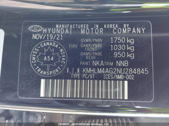 Hyundai mpi nu pe 2022 KMHLM4AG2NU284845 Image 9