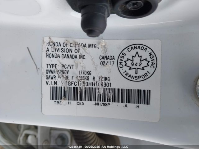 2HGFC1F99HH104301 Honda l15b7