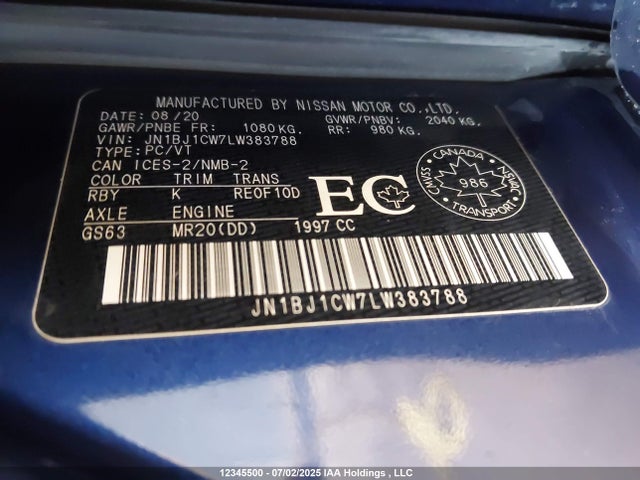 JN1BJ1CW7LW383788 Nissan ROGUE SPORT