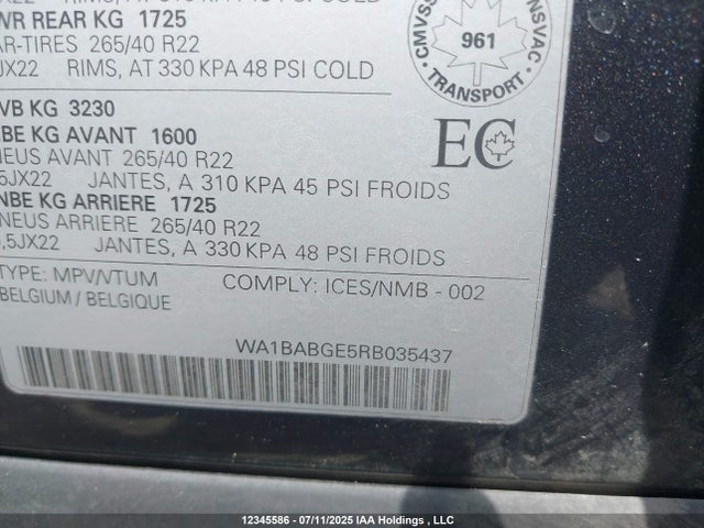 WA1BABGE5RB035437 Audi Q8