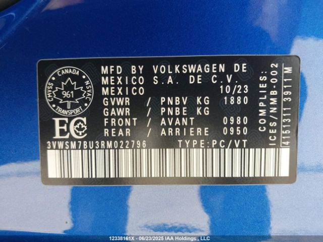 3VWSM7BU3RM022796 Volkswagen tsi