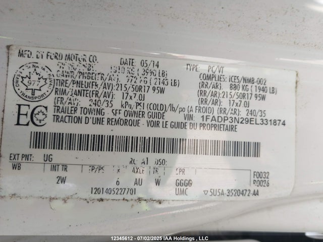 1FADP3N29EL331874 Ford 2014