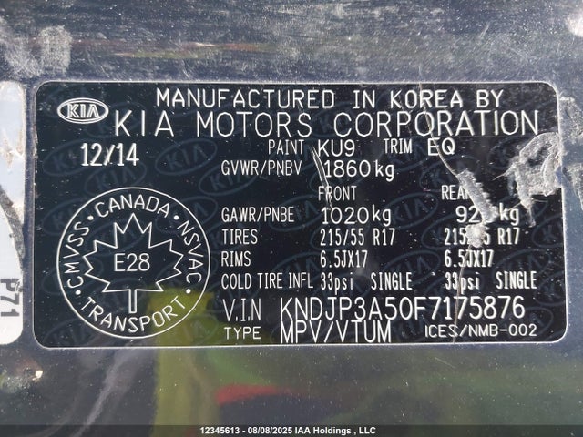 KIA dohc gdi nu 2015 KNDJP3A50F7175876 Image 18