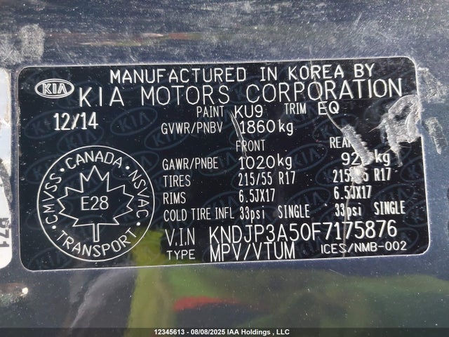 KIA dohc gdi nu 2015 KNDJP3A50F7175876 Image 9