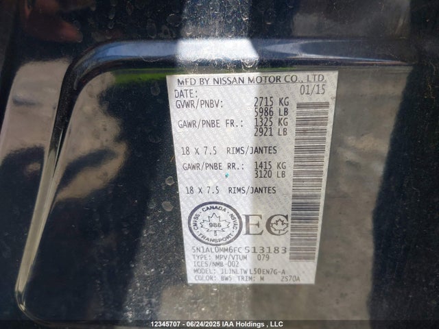 5N1AL0MM6FC513183 Infiniti 2015
