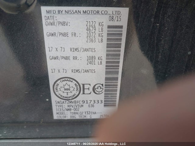 5N1AT2MV8FC917333 Nissan 2015
