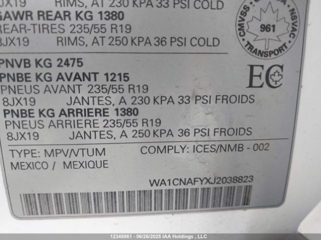 WA1CNAFYXJ2038823 Audi Q5
