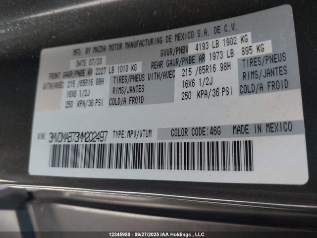 3MVDMAB73MM202497 Mazda pe