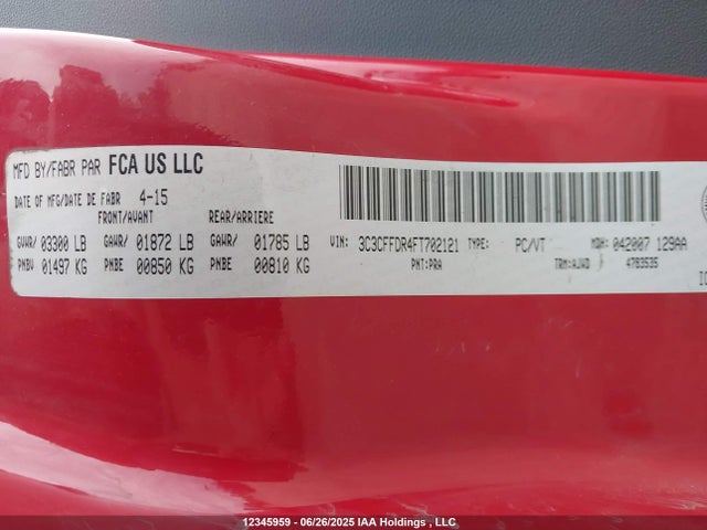 3C3CFFDR4FT702121 Fiat 2015