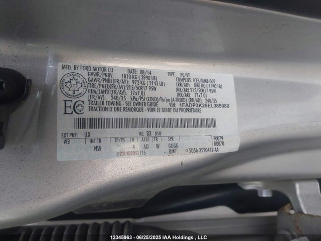1FADP3K25EL385080 Ford Focus