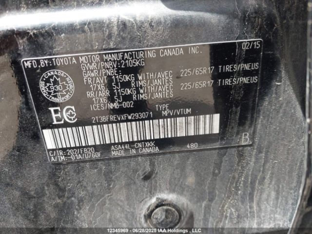 2T3BFREVXFW293071 Toyota 2ar-fe