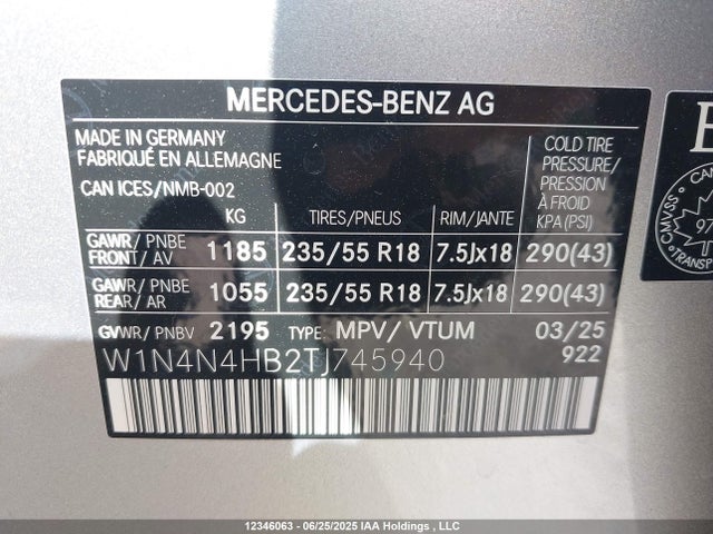 W1N4N4HB2TJ745940 Mercedes-Benz m260
