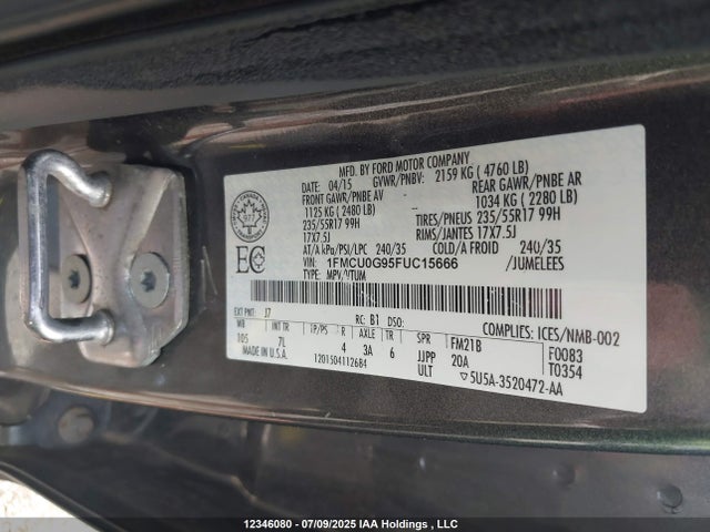 Ford Escape 2015 1FMCU0G95FUC15666 Image 9