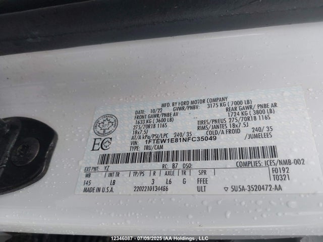 1FTEW1E81NFC35049 Ford gtdi