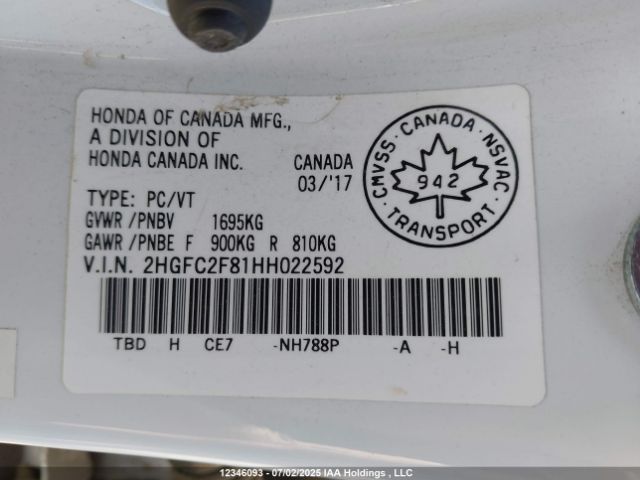 2HGFC2F81HH022592 Honda k20c2