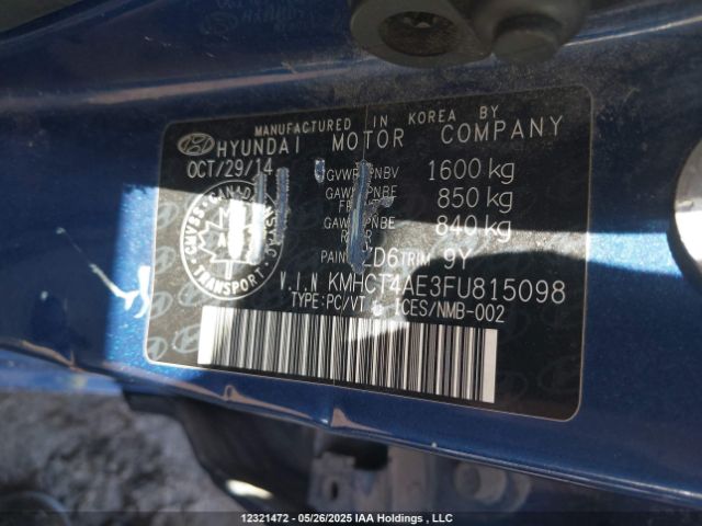 KMHCT4AE3FU815098 Hyundai dohc gdi gamma