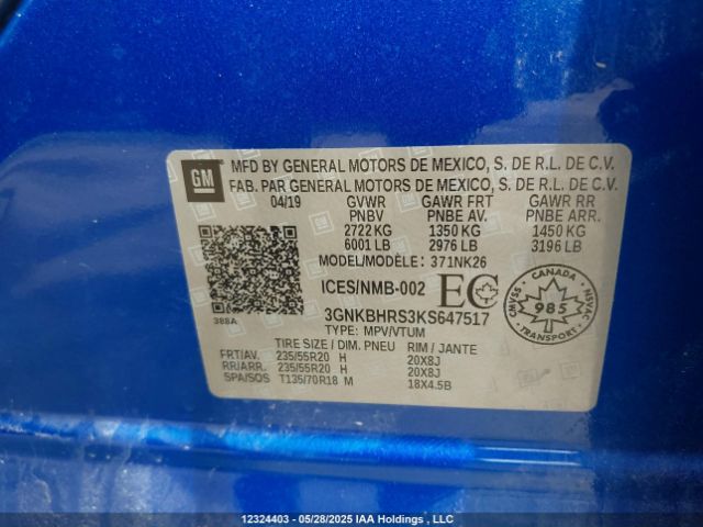 3GNKBHRS3KS647517 Chevrolet lgx