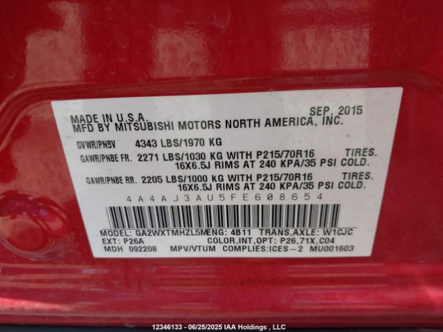 4A4AJ3AU5FE608654 Mitsubishi dohc mivec
