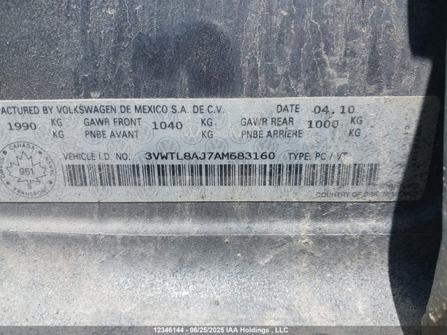Aukcja sprzedaży 2010 Volkswagen Golf 2.0 Tdi Highline, vin: 3VWTL8AJ7AM683160, numer aukcji: 12346144