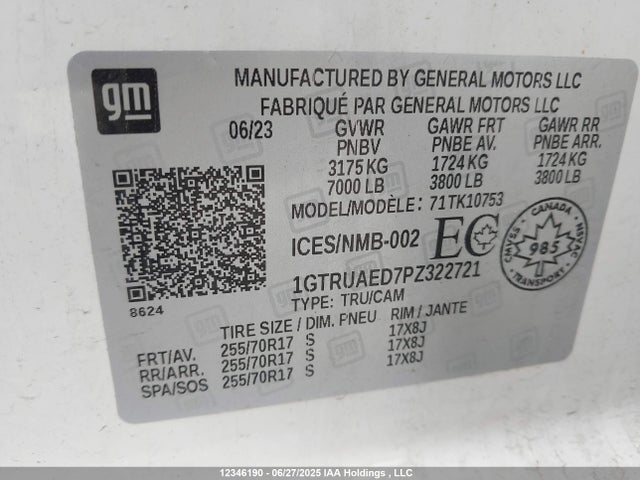 1GTRUAED7PZ322721 GMC l84