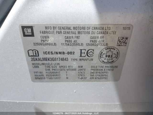 2GKALMEK3G6174843 GMC lea - e85 max, aluminum