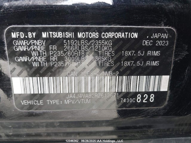 Mitsubishi Outlander 2024 JA4J4VA82RZ613671 Image 18
