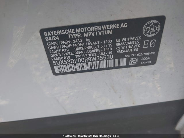 5UX53DP00R9W35530 BMW X3