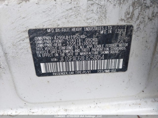 JF1GPAC68E8258054 Subaru Impreza