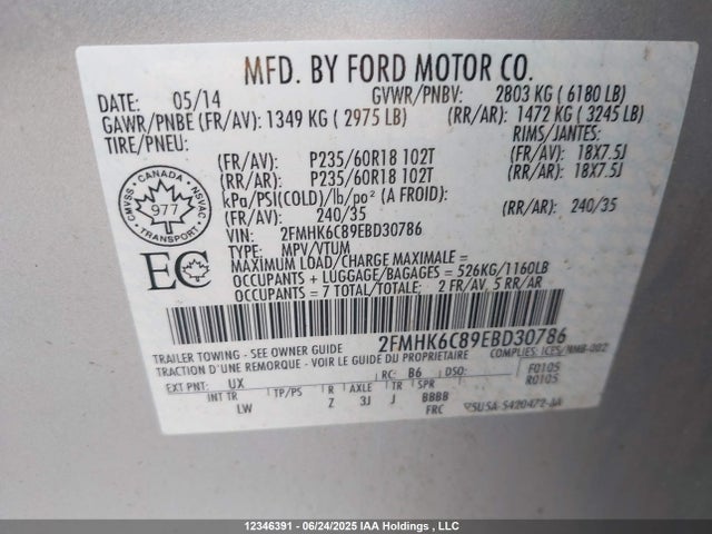 Ford Flex 2014 2FMHK6C89EBD30786 Image 18