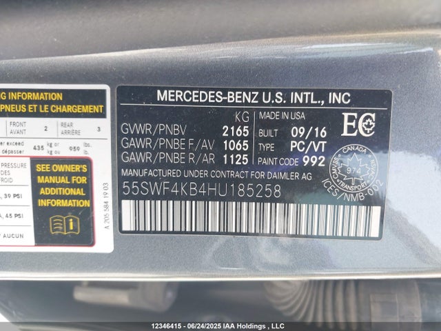 55SWF4KB4HU185258 Mercedes-Benz C-Class