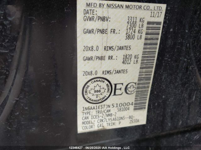 1N6AA1E57JN510004 Nissan Titan