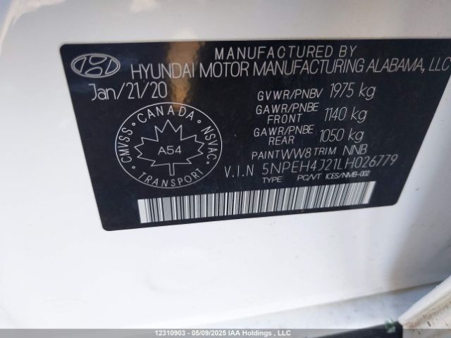 5NPEH4J21LH026779 Hyundai t-gdi gamma ii