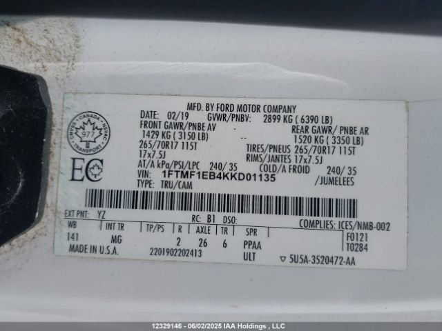 1FTMF1EB4KKD01135 Ford 3.3l tivct