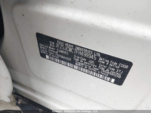 JF2SJCWC7FH498945 Subaru 2.5na c0