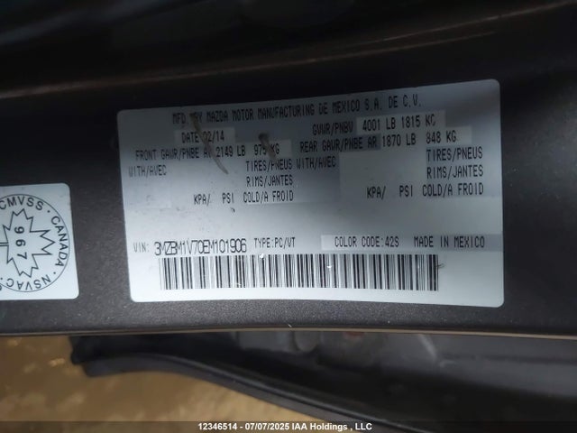 3MZBM1V70EM101906 Mazda pe
