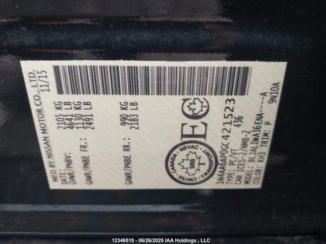 1N4AA6AP0GC421523 Nissan 2016