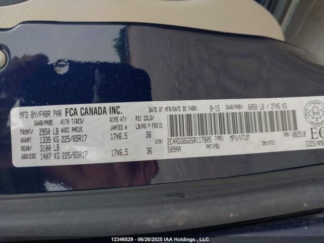 2C4RDGBG2GR117805 Dodge Grand Caravan