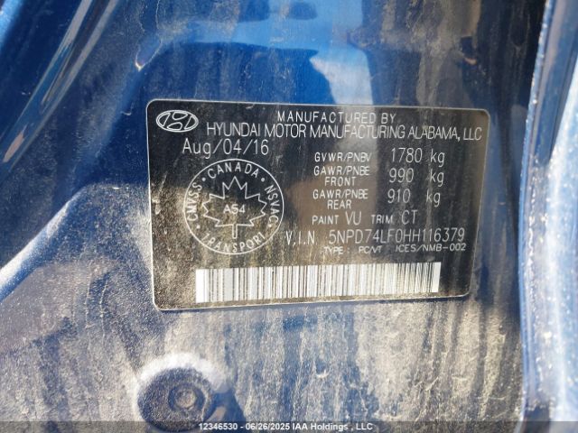 5NPD74LF0HH116379 Hyundai 2017