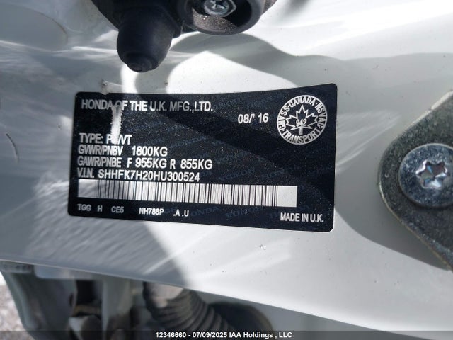 SHHFK7H20HU300524 Honda l15ba